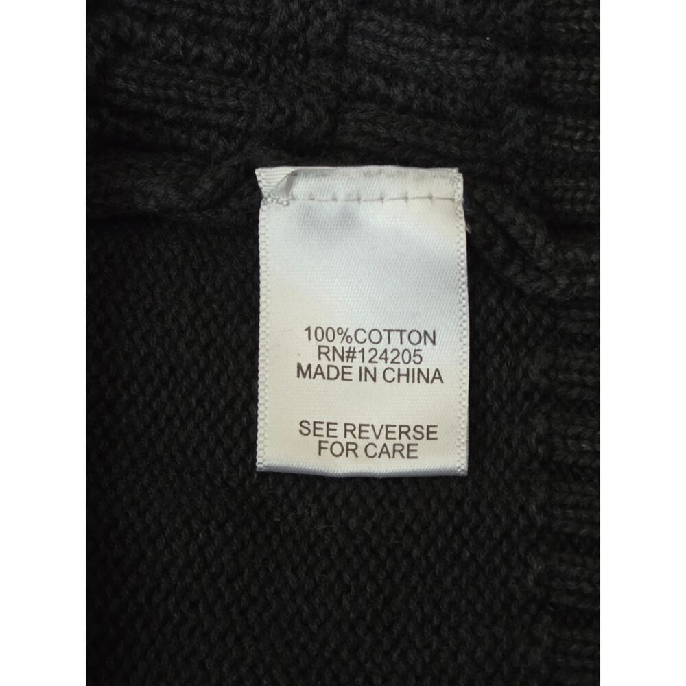 F/X Fusion Men's Quarter Button Knit Sweater Mock Neck Shoulder Patches Sz L - Picture 6 of 6